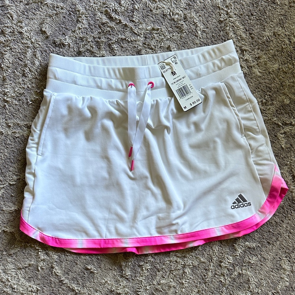 Adidas White Skirt with Pink Trim
